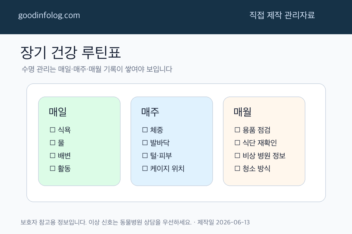 장기 건강 루틴표 - GoodInfoLog 주제별 편집 자료