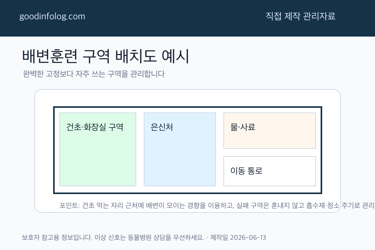 배변훈련 구역 배치도 예시 - GoodInfoLog 주제별 편집 자료